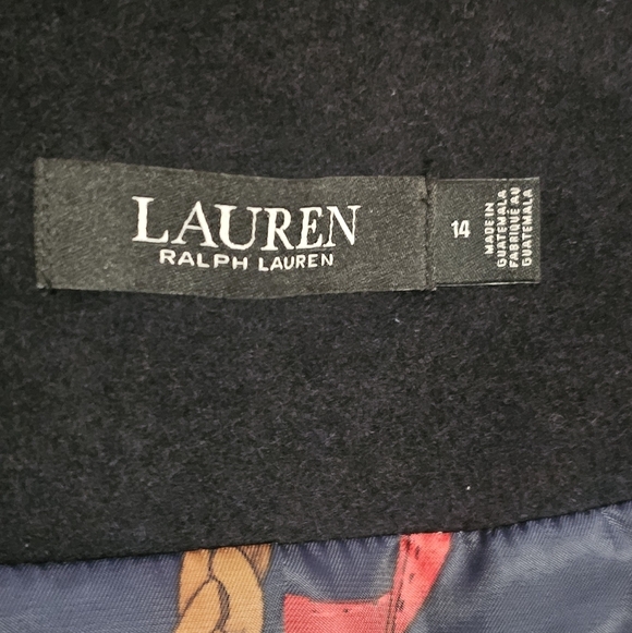 Ralph Lauren Alecia Regal Navy Coat Gold Crest Size 14 - Picture 8 of 11